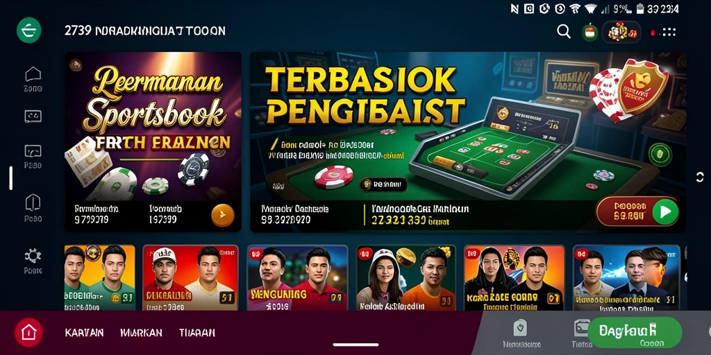 Tampilan utama aplikasi 2739 dengan fitur taruhan olahraga.