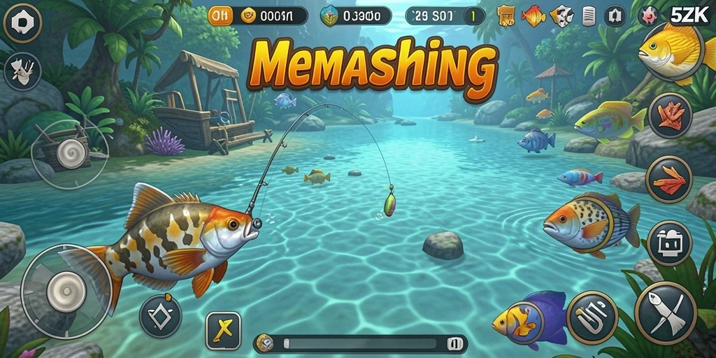 Tampilan grafis 5ZK yang realistis dalam gameplay memancing.
