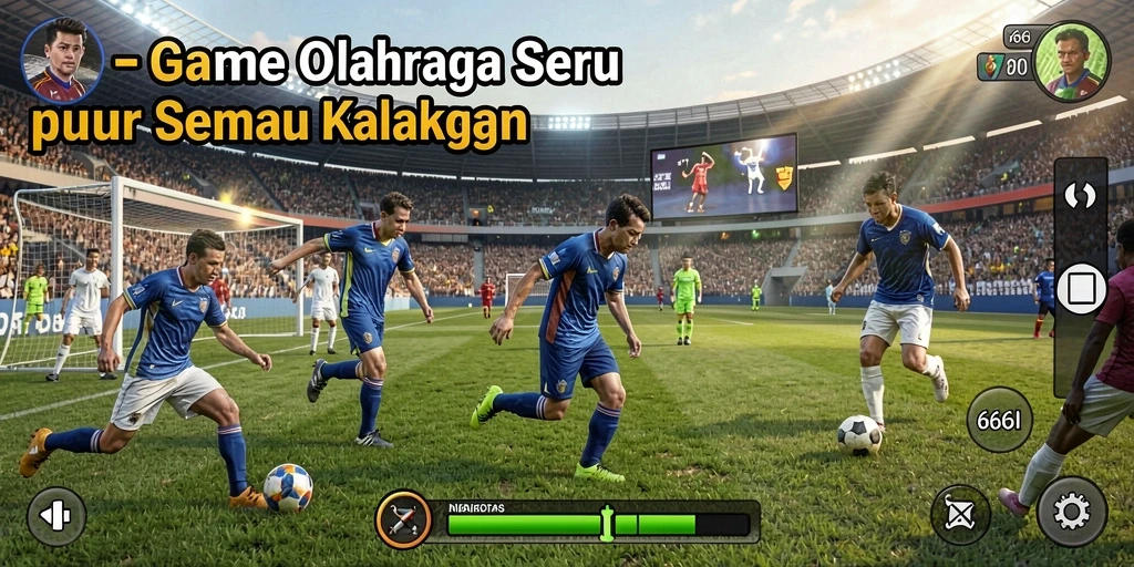 Tampilan seru dari gameplay olahraga di 666I.