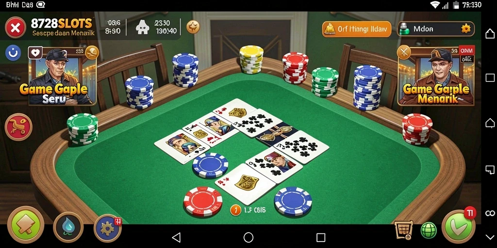 Tampilan menarik dari gameplay Gaple di 8728SLOTS.
