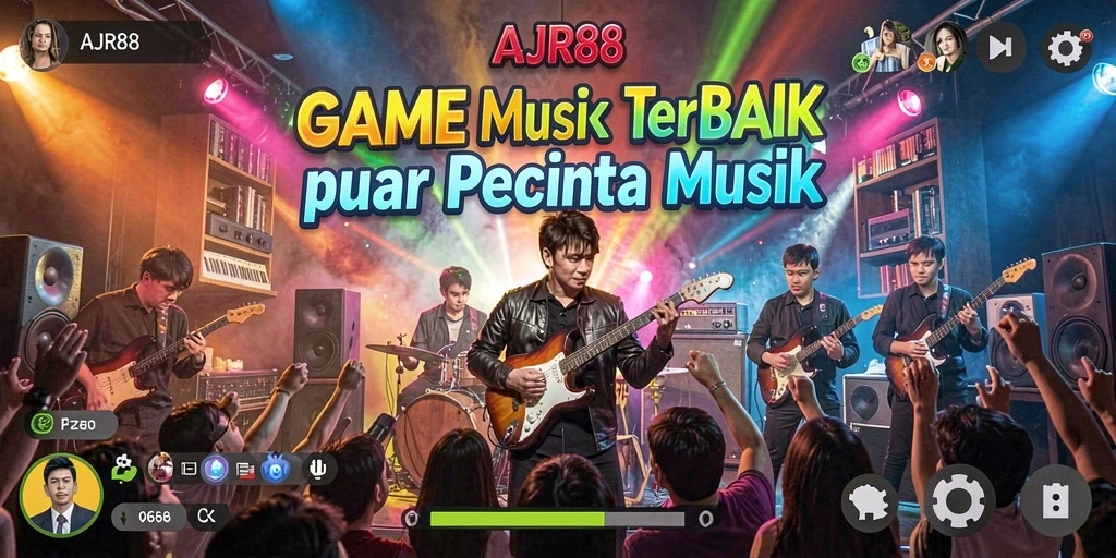 Screenshot utama AJR88 menampilkan antarmuka yang menarik dengan berbagai pilihan musik.