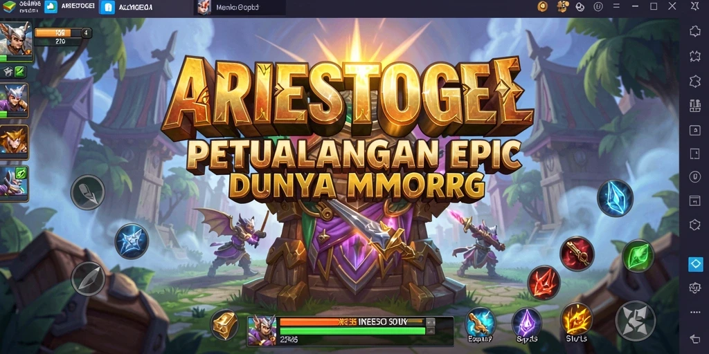 Tangkapan layar ARIESTOGEL menampilkan aksi epik dalam petualangan MMORPG.