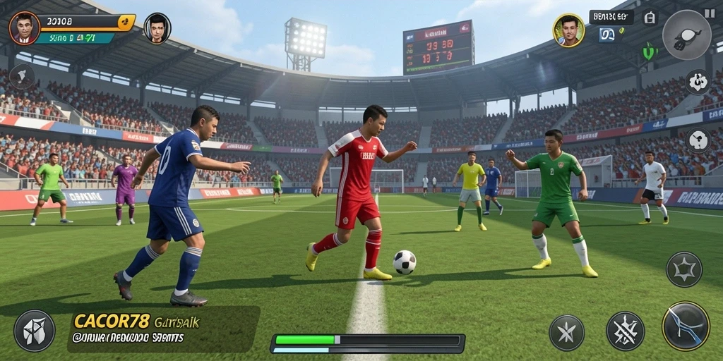 Gameplay menegangkan dengan aksi olahraga seru dalam CACOR78.