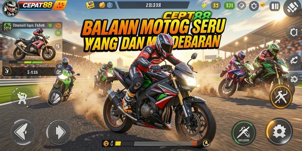Gameplay seru balapan motor di CEPAT88.