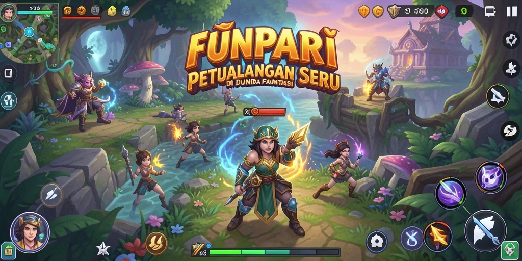 Screenshot dari gameplay <strong>FUNPARI</strong> yang menampilkan aksi petualangan seru.