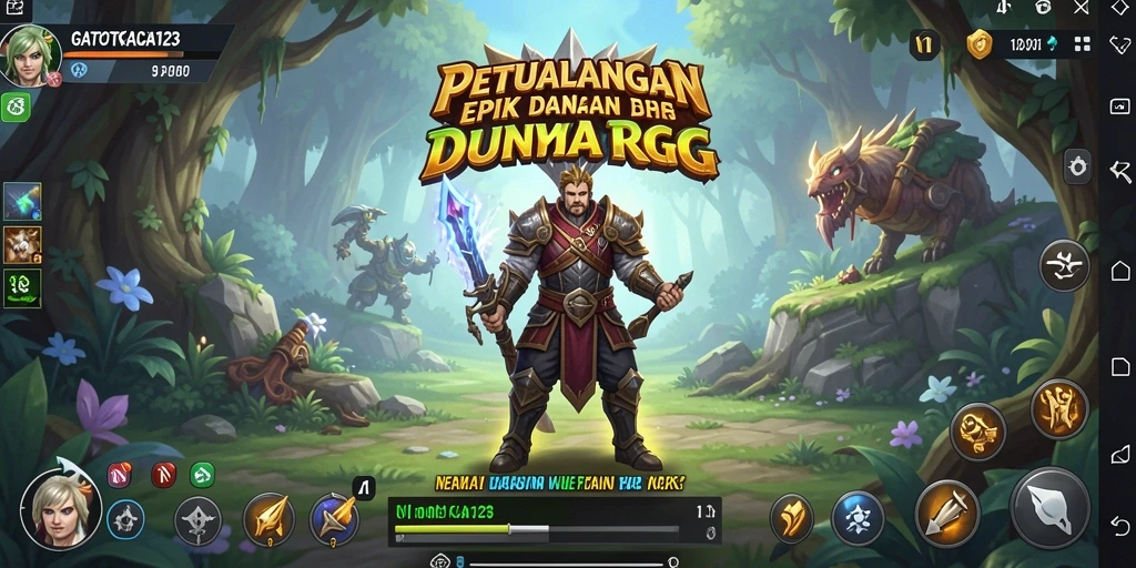 Tampilan gameplay menegangkan dari GATOTKACA123 di dunia RPG.
