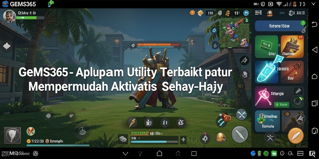 Tampilan antarmuka utama GEMS365 dengan fitur pengingat dan manajemen tugas.