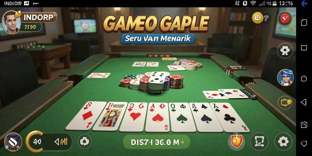 Tampilan gameplay Gaple yang mendebarkan dan seru.