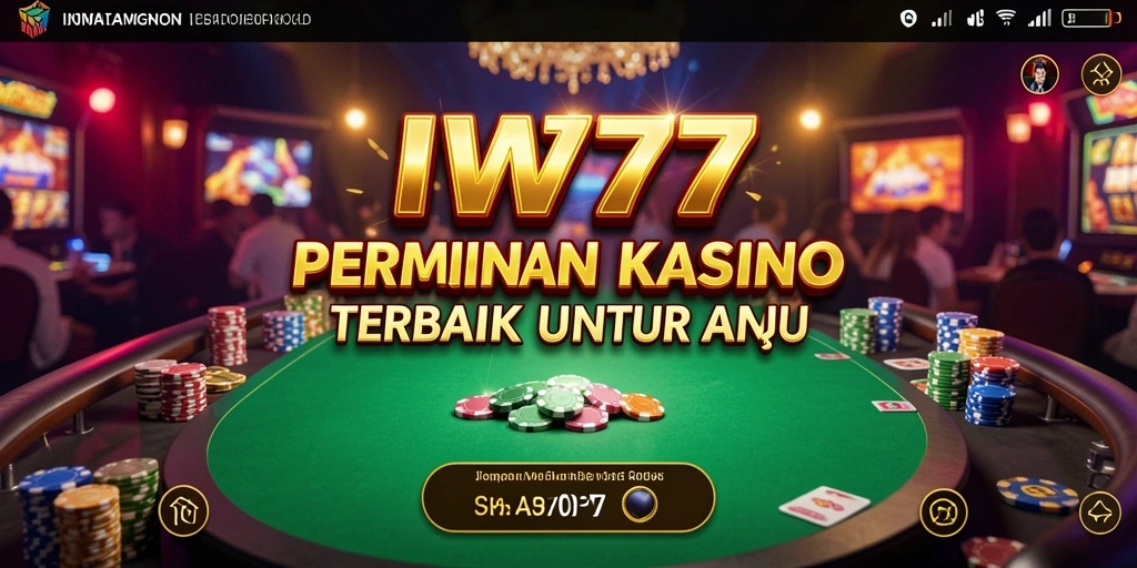 Screenshot utama IW777 menampilkan aksi seru permainan Kasino.