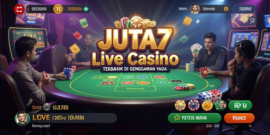 Tampilan gameplay Live Casino yang mendebarkan di JUTA7.