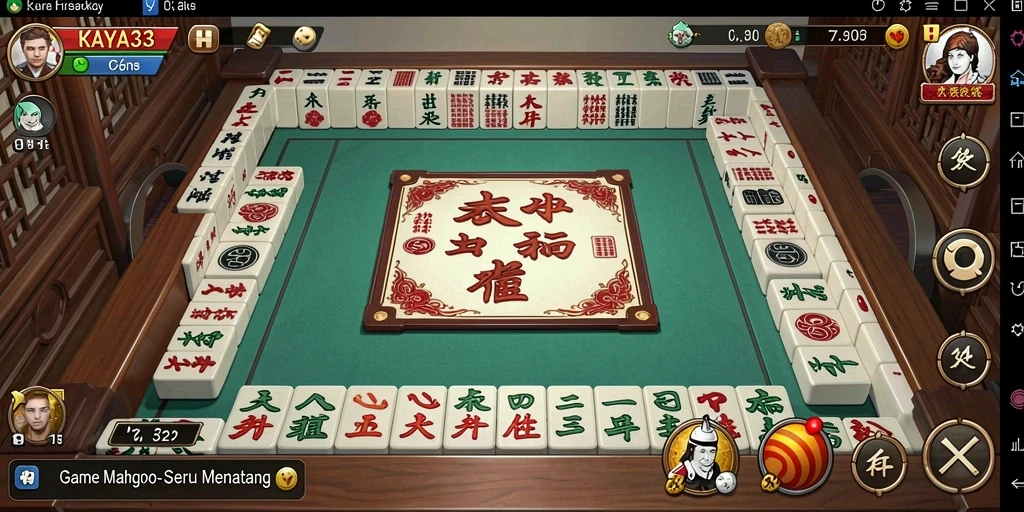 Screenshot KAYA33 menunjukkan gameplay Mahjong yang menarik dan penuh tantangan.