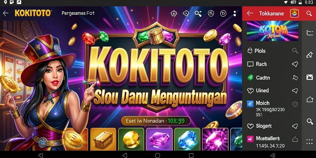 Tampilan menarik saat bermain KOKITOTO dengan berbagai simbol slot.