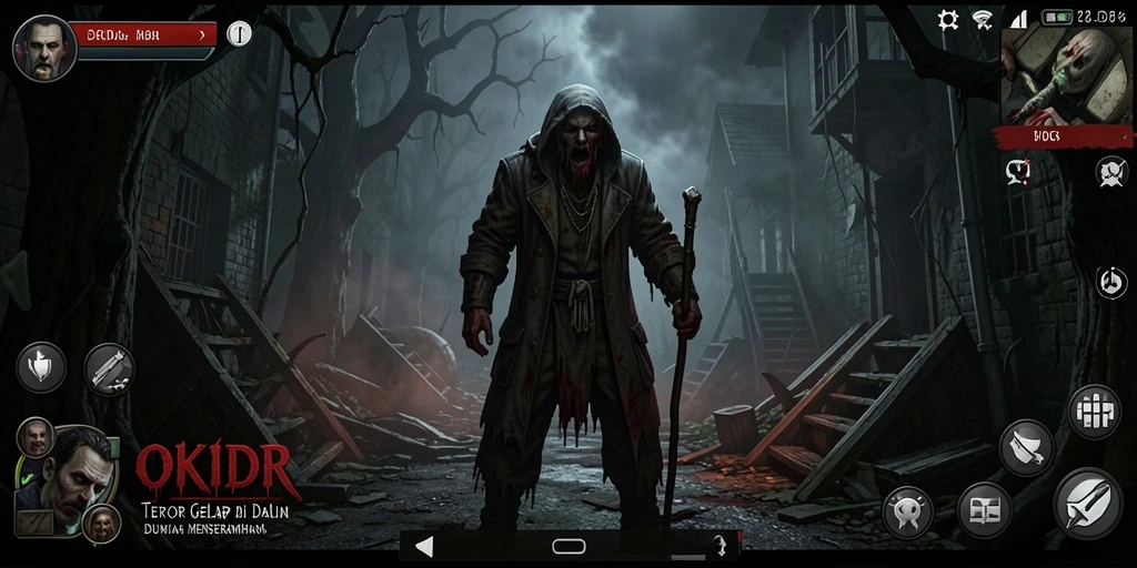 Gameplay menakutkan di dunia OKIDR yang gelap.