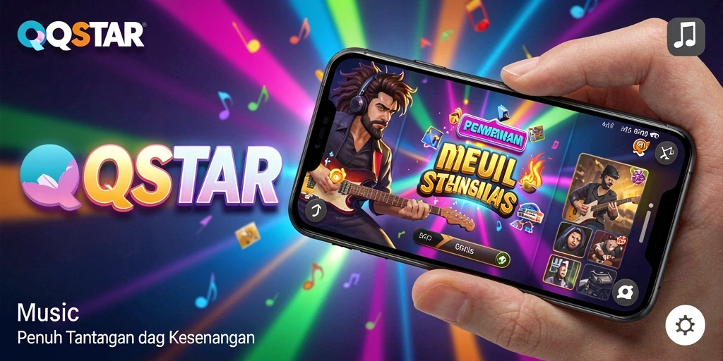 Tampilan gameplay QQSTAR, nikmati pengalaman musik interaktif.