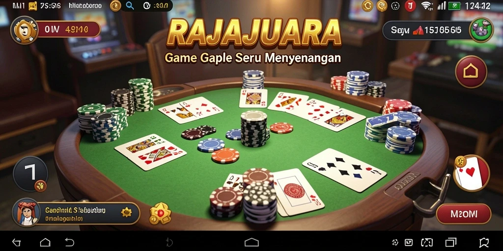 Tampilan gameplay seru dari RAJAJUARA, game Gaple yang mengasyikkan.
