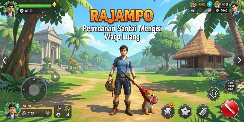 Tampilan gameplay RAJAMPO yang ceria dan interaktif.