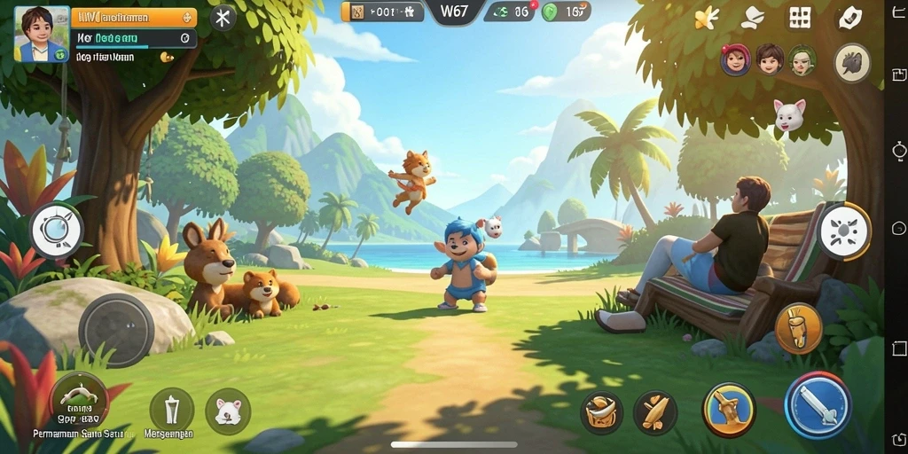 Tangkapan layar menunjukkan gameplay menarik dari W67 yang menghibur.