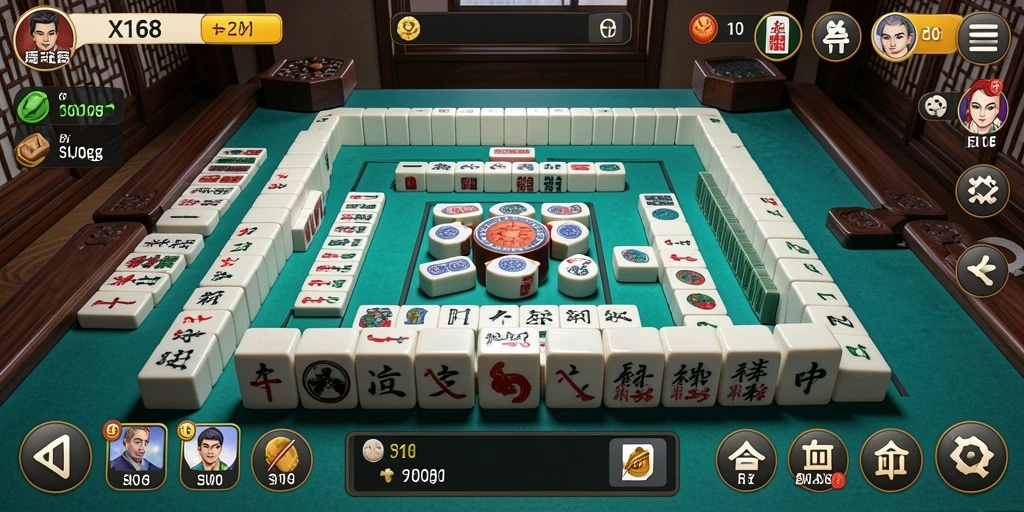 Tangkapan layar utama menunjukkan gameplay Mahjong yang menarik dan menantang.